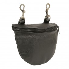 LEATHER ZIPPER CLOSURE BELT BAG W/ BELT CLASPSS