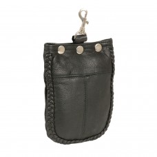 LEATHER BRAIDED BELT BAG W/ BELT CLASP