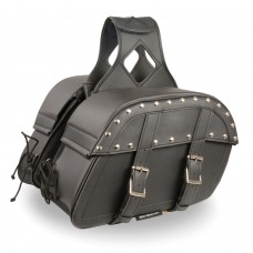 MEDIUM ZIP-OFF PVC STUDDED THROW OVER SADDLE BAG