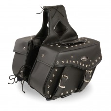 MEDIUM ZIP-OFF PVC STUDDED THROW OVER SADDLE BAG