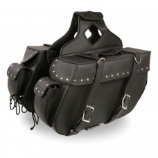 LARGE ZIP-OFF PVC THROW OVER RIVETED SADDLE BAG