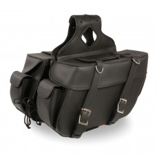 LARGE ZIP-OFF PVC THROW OVER TWO STRAP SADDLE BAG