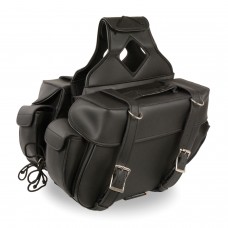 MEDIUM ZIP-OFF PVC THROW OVER TWO STRAP SADDLE BAG