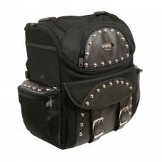 MEDIUM TEXTILE TWO PIECE STUDDED TOURING SISSY BAR BAG