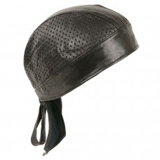 UNISEX PREMIUM LEATHER HALF PERFORATED SKULL CAP