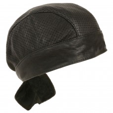 UNISEX PREMIUM LEATHER PERFORATED SKULL CAP