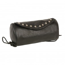 LARGE SOFT LEATHER BRAID & STUD TOOL POUCH