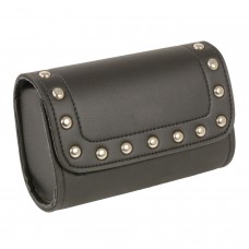 SMALL STUDDED PVC WINDSHIELD BAG W/ VELCRO CLOSURE