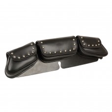 TRIPLE POCKET STUDDED PVC TRAVEL WINDSHIELD BAG