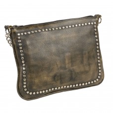 LADIES CHAIN STRAP RIVETED SHOULDER BAG W/ GUN POCKET