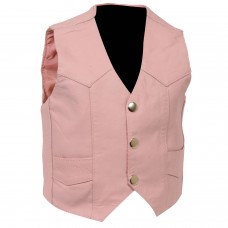 Kids Pink Basic Side Lace Three Snap Vest