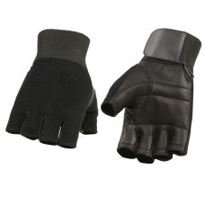 MEN’S LEATHER & SPANDEX FINGERLESS MECHANICS  GLOVE