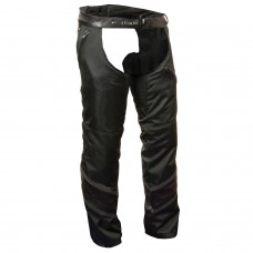 Men's Vented Textile Chap w/ Leather Trim and Snap-Out Liner