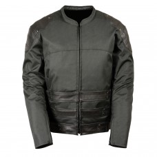 Men's Assault Style Leather/Textile Racer Jacket