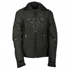 Ladies 3/4 Textile Jacket w/ Reflective Tribal Detail