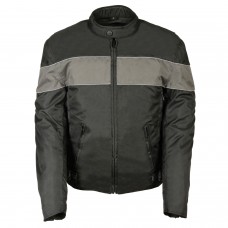 Men's Scooter Style Textile Jacket w/ Reflective Stripes