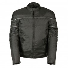 Men's Scooter Style Textile Jacket w/ Reflective Stripes