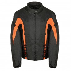 Ladies Orange Textile Jacket w/ Side Stretch & Lacing