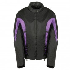 Ladies Purple Textile Jacket w/ Side Stretch & Lacing