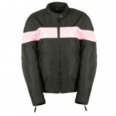 Ladies Lightweight Pink Textile Jacket w/ Stretch & Reflective Piping