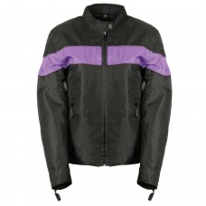 Ladies Lightweight Purple Textile Jacket w/ Stretch & Reflective Piping