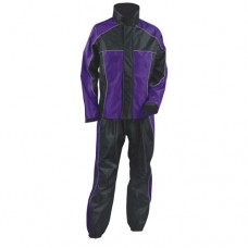 Ladies Purple & Black Rain Suit Water Proof w/ Reflective Piping