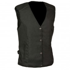 Ladies Textile Snap Front Vest w/ Wing  Embroidery