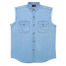 Men’s Blue Lightweight Sleeveless Denim Shirt