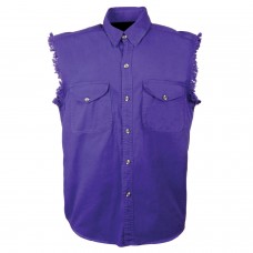 Men’s Purple Lightweight Sleeveless Denim Shirt