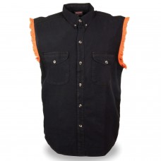 MEN’S LIGHTWEIGHT SLEEVELESS DENIM SHIRT