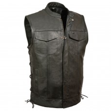 Men's Side Lace Snap/Zip Front Club Vest