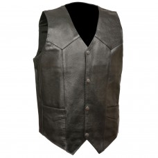 Men's Classic Snap Front Biker Vest