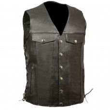 Men's Denim Pocket Side Lace Vest