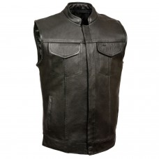 Men's Open Neck Club Vest w/ Hidden Snaps