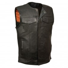 Men's Collarless Snap/Zip Front Club Vest