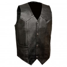 Men's Classic Snap Front Biker Vest