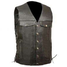 Men's Side Lace Vest w/ Denim Style Pockets