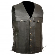 Men's Side Lace Vest w/ Denim Style Pockets - Tall