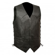 Men's Side Lace Biker Vest w/ Gun Pocket - Tall