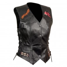 Ladies Side Lace “Love to Ride” Vest Pre-Patched