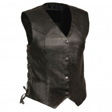 Ladies Classic Side Lace Four Snap Vest