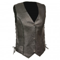 Ladies Braided Side Lace Vest