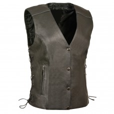 Ladies Side Lace Vest w/ Reflective Piping