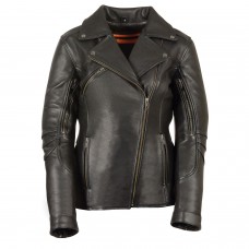 Women's Long Length Beltless Vented Biker Jacket