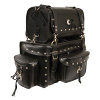 TWO PIECE STUDDED TOURING PACK SISSY BAR BAG